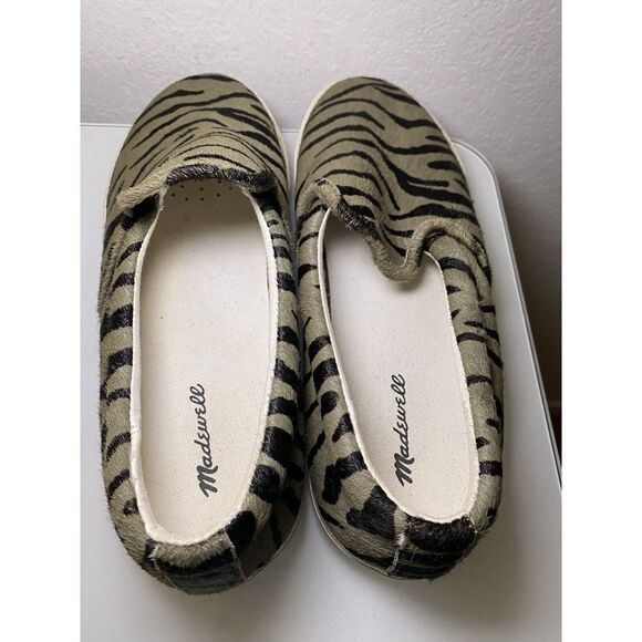 Madewell Sidewalk Slip-On Sneakers Women's 11 (Men's 9.5) Zebra Calf Hair Shoes - Picture 11 of 15